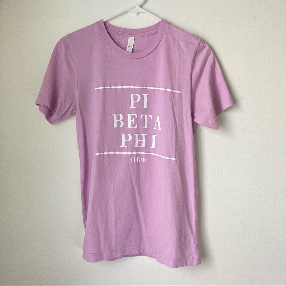 Pi Beta Phi Tee Small Pink Simple Short Sleeve